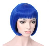 Perruque Bob courte et lisse Onedor de 25 cm (T2512 - Bleue)