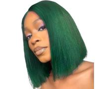 Perruque Bob HD 13x4 en cheveux humains, lace frontale pré-épilée, verte transparente, densité 180%, for femmes pour Femme Charmant(14inch)