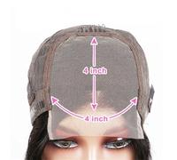 Perruque Bob Lace Front Wig Brésilienne Naturelle, Cheveux Humains, Sans Colle, 13X4, T-Part, Densité 180%, 4X4, Pour Femmes