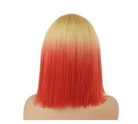 Perruque Bob Lace Front Wig courte blonde à rouge, 1 pièce, naissance des cheveux naturelle, résistante la chaleur, for femmes noires, fête de Cosplay