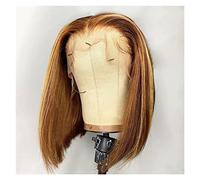 Perruque Bob Lace Front Wig De Cheveux Humains Pour Femmes, 10-16 Pouces, Pré-Épilée, Courte Et Lisse, Sans Colle, Couleur Ombrée, Perruque Grise Pour Femmes (12 Pouces 4)