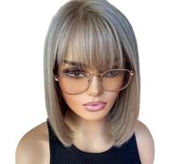 Perruque Bob Lace Front Wig HD 13x4 for femmes, perruques courtes et lisses sans colle avec naissance des cheveux naturelle pré-épilée Effet naturel et Volumineux(10 inch)