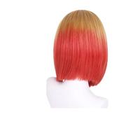 Perruque Bob Lace Front Wig synthétique courte, 14 pouces, 1 pièce, Blonde à rouge, naissance des cheveux naturelle, partie centrale, perruques for fête Cosplay