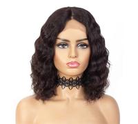 Perruque Bob Lace Wig Brésilienne Remy Naturelle, Cheveux Humains, Loose Wave, 12-18 Pouces, Partie Centrale, Naissance Des Cheveux Courte, Pre-Plucked, Couleur 613, Pour Femmes