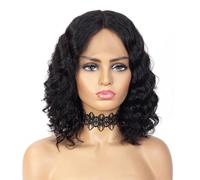 Perruque Bob Lace Wig Brésilienne Remy Naturelle, Cheveux Humains, Loose Wave, 12-18 Pouces, Partie Centrale, Naissance Des Cheveux Courte, Pre-Plucked, Couleur 613, Pour Femmes