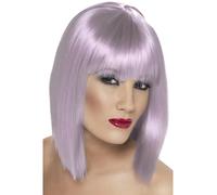 Perruque Bob Lilas Glamour Femme Costume Court Accessoire