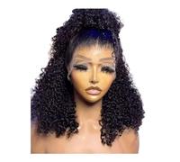 Perruque Bob ondulée en cheveux humains, 13x4 HD, avec dentelle frontale, pré-épilée, sans colle, courte et bouclée, for femmes noires(16inch)