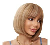 Perruque Bob Synthétique,Perruque Bob Courte,Cheveux synthétiques résistants à la chaleur, aspect naturel | Perruques de remplacement de cheveux synthétiques naturels pour concerts, soirées à thème, m