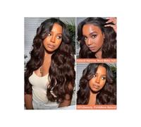 Perruque Body Wave en V, couleur brun roux, sans colle, densité 180 °C, for femmes Hair Extensions Pièces Wigs(20inch)