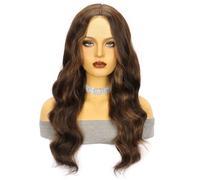 Perruque Body Wave longue de 26 pouces, perruques synthétiques bou s sans colle for femmes, usage quotidien, aspect naturel(F6/27#)