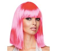 Perruque - BOLAND - Dance - Rose fluo - Frange - Accessoire de déguisement