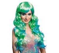 Perruque - BOLAND - Femme - Cheveux Longs Bouclés - Bleu et Vert - Déguisement Manga