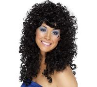 Perruque Boogie Babe Noire Adulte Costume De Fête Des Années 60 70 80 Femme Neuf