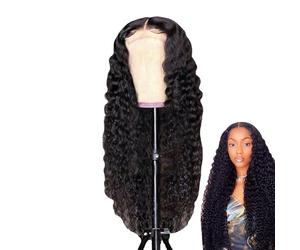 Perruque bou dentelle bou vague profonde sans gluse - onde profonde sans glu sans glué, perruques frontales en dentelle HD | 150% de densité Curly Water Wigs, nature naturelle des eaux bou