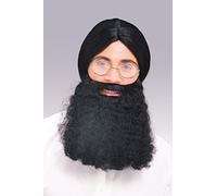 Perruque bouclée avec moustache (blanc) Santa ou Hill Billy