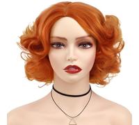 Perruque Bou Blonde pour Femme, Perruques Courtes Blondes, Brillance Réaliste et Boucles Naturelles, Fibres Résistantes à la Chaleur, Longueur 20 cm, Parfaite pour Fêtes et Usage Quotidien