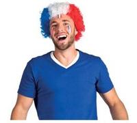 Perruque Bouclee Tricolore Bleu/blanc/rouge - Tricolore - Taille Unique Multicolore G