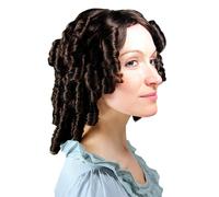 Perruque Braun Baroque Coiffure Moyen Âge Pirate Lady IN Waiting Reine Noble