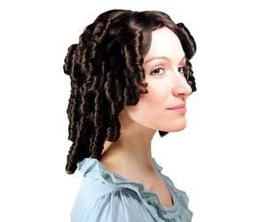 Perruque Braun Baroque Coiffure Moyen Âge Pirate Lady IN Waiting Reine Noble
