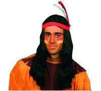 Perruque Brave Indien - Noir noir G