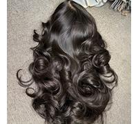 Perruque brésilienne bou naturelle 13x6 en cheveux humains, filet transparent HD, pré-coupée avec baby hair, ligne de cheveux naturelle, raie profonde, densité 180, sans colle, 7x5. Description du