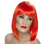 Perruque Brillante Rouge Costume Accessoire