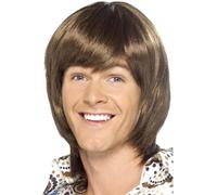 Perruque Brune Heartthrob Des Années 70 Costume De Fête Boogie Night Accessoire