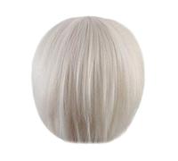 Perruque Ça Filles femmes cheveux courts perruque Cool blanc perruque courte mode réaliste belle perruque Perruque Bouclée Naturelle Long (White, One Size)