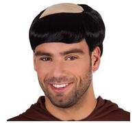 perruque calvitie cheveux noir moine homme - boland 86063 Noir G