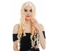 Perruque Carnaval Femmes Très Longue Boucles Crête Moyen Fauve Fée Princesse