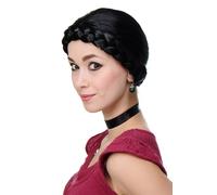 Perruque Carnaval Tressé Tresse Costume Ukraine Noir RJ010-P103