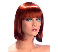 World Wigs Perruque Rousse Carré Mi-Longue Plongeant avec Frange