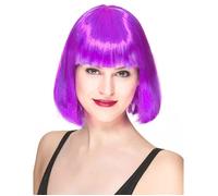 DEGUISE TOI - Perruque carré mi-Long Violette Femme - Perruque - Taille Unique - Fluos - Accessoires pour déguisement - Synthétique - - Carnaval