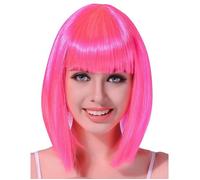 Perruque carré mi-long rose fluo femme - Accessoire de mode - 230399