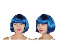 P'TIT CLOWN - 60591 - Perruque Cabaret - Bob Wig - Accessoire de Déguisement - Parfait pour Carnaval, Fêtes à Thèmes, Soirées Costumées, Manga, Cosplay, Halloween - Cheveux Synthétiques - Bleu