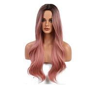 Perruque Casquette respirante Perreaux roses Wigs synthétiques ombre perruques de poils d'onde d'eau naturelle moyens 24 pouces Wig Perruques