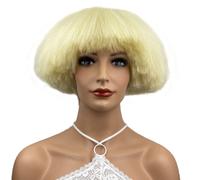 Perruque champignon volumineuse et lisse Aimole Yaki, perruque blonde t te de champignon, coupe au bol, perruques synth tiques