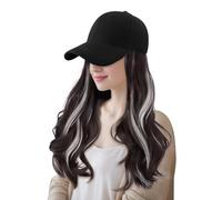 Perruque-Chapeau pour Femmes - Perruque Longue 50 cm,Cheveux Réalistes pour Halloween Cosplay Quotidien Été Fêtes Voyage Filles