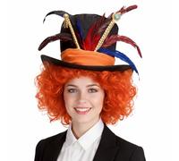 PERRUQUE CHAPELIER rousse et ébouriffées avec des sourcils