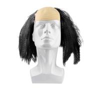 Perruque Chauve Halloween Vieil Homme Perruque de Savant Fou Professeur Perruque Chauve Grise Noire Costume d'Halloween en Latex pour Fête Carnaval Déguisement Cosplay