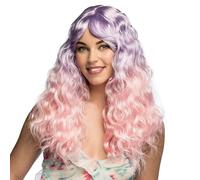 PERRUQUE CHEVELURE LONG ONDULÉ ROSE VIOLET FEMME