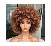 Perruque Cheveux courts Afro crépus bouclés perruque avec frange Perruques pour femmes Cosplay Blonde Perruque Rose Perruque Synthétique Halloween Noir Perruque Bleu Rouge Marron