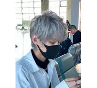 Perruque Cheveux Courts Et Raides Pour Hommes, Tête D'Étudiant Coréen, Cheveux Courts, Cheveux Simulés, Casque Complet Gris