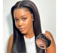Perruque Cheveux Humain Straight Wear and Go Glueless Wig Human Hair 4X4 Lace Front Wig Human Hair Wigs For Black Women Perruque Femme Naturelle Sans colle 14inch