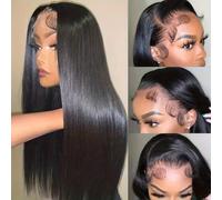 Perruque Cheveux Humains Belextens Straight 13x6 Lace Front, 100% Cheveux Humains, 30 Pouces, Pré-épilée, Pour Femmes, Livraison 3 Jours France, Douce et épaisse Couleur naturelle