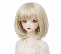 Perruque cheveux longs bang doux naturel pour poupée BJD 1/3 échelle 21-24cm couleur vert matcha fibre synthétique haute qualité
