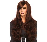Perruque cheveux longs ondulés Marron