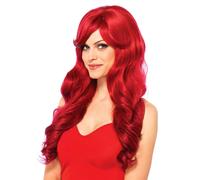 Perruque cheveux longs ondulés Rouge