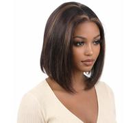 Perruque Cheveux Naturels 100% Humains - Bob Lisse Sans Colle 30 cm, Dentelle Intégrale - Ligne Frontale Pré-Épluchée et Baby Hair - Dégradé 1B/30 Blond Miel, Luxe Quotidien