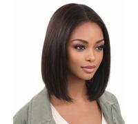 Perruque Cheveux Naturels 100% Humains - Bob Lisse Sans Colle 30 cm, Dentelle Intégrale - Ligne Frontale Pré-Épluchée et Baby Hair - Noir Naturel 1B, Luxe Quotidien